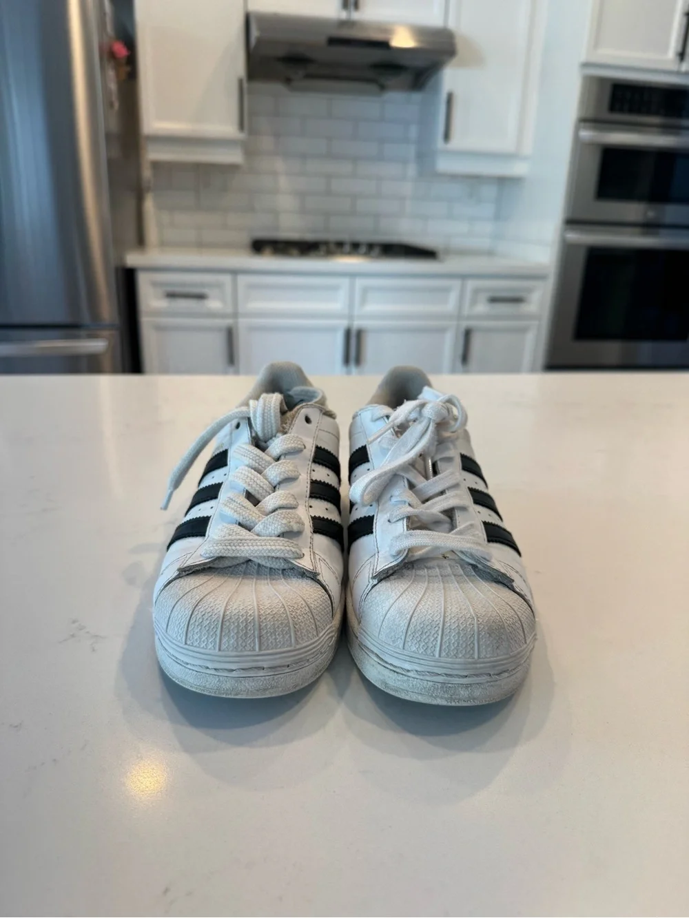 adidas Kids White and Black Superstar Sneakers